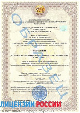 Образец разрешение Кисловодск Сертификат ISO 50001